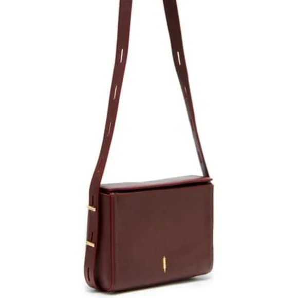 Brown Thacker Leather Crossbody Square Handbag (NWT)
